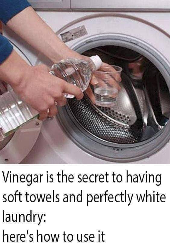 Vinegar is the key to whiter whites and softer towels,