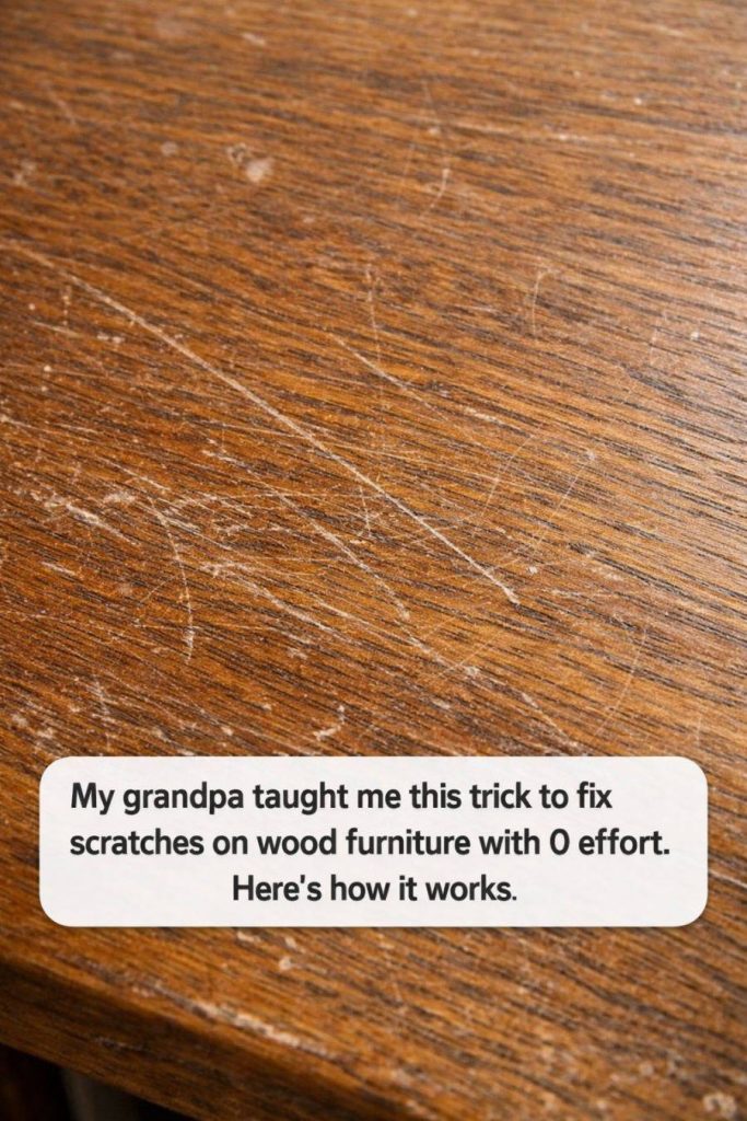 My grandpa taught me this trick to fix scratches on wood furniture with 0 effort. Here’s how it works