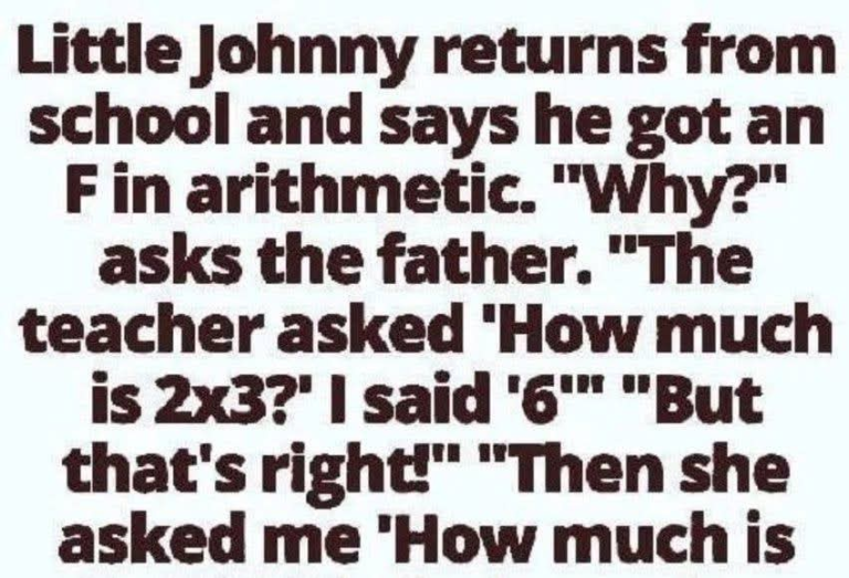 Little Johnny gets an F in math Check 1st comment